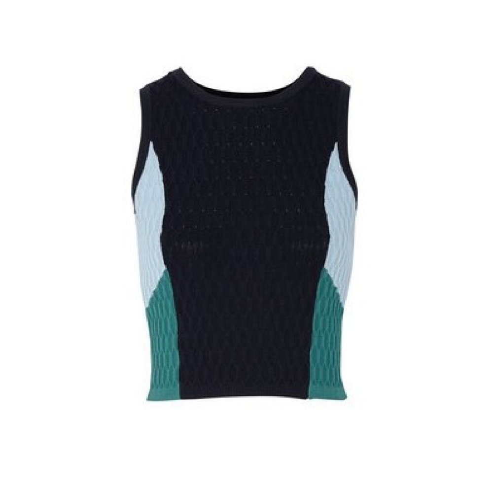 NWOT Jonathon Simkhai crop sweater colorblock textured Size M